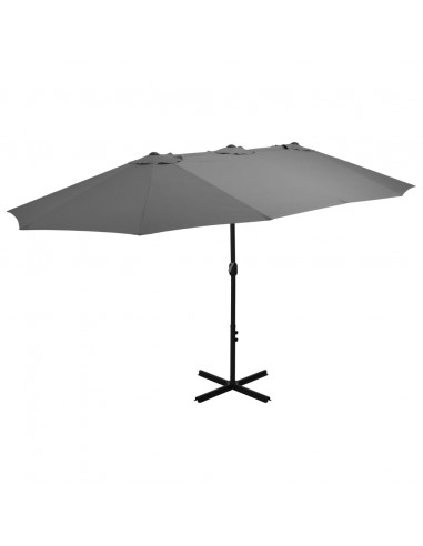 Ombrellone da Esterni con Palo in Alluminio 460x270cm Antracite