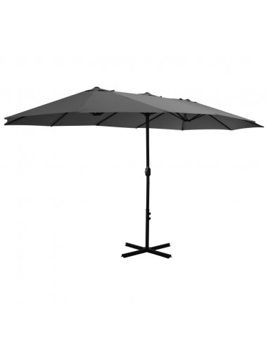 Ombrellone da Esterni con Palo in Alluminio 460x270cm Antracite