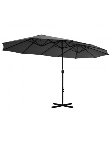 Ombrellone da Esterni con Palo in Alluminio 460x270cm Antracite