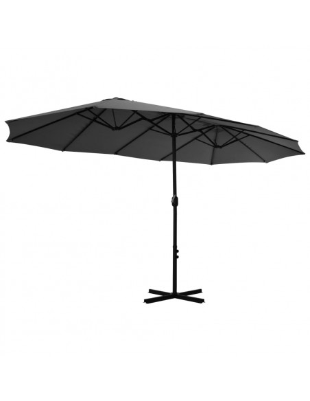 Ombrellone da Esterni con Palo in Alluminio 460x270cm Antracite