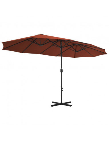 Ombrellone da Esterni Palo in Alluminio 460x270cm Terracotta
