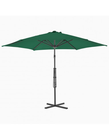Ombrellone da Esterni con Palo in Acciaio 300 cm Verde