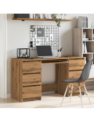 Scrivania Rovere Artigianale 140x50x77 cm in Legno Multistrato