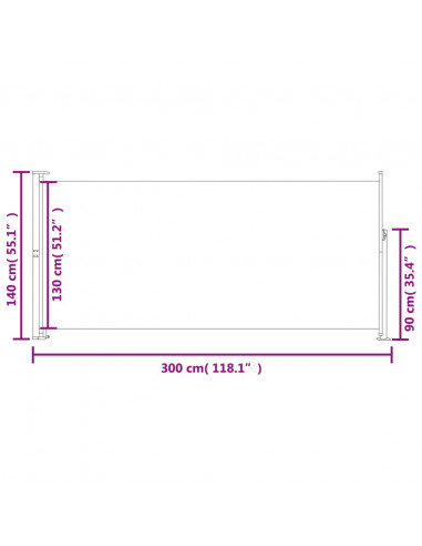 Tenda da Sole Laterale Retrattile 140 x 300 cm Crema