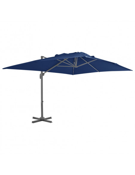 Ombrellone a Sbalzo con Palo in Alluminio 4x3 m Azzurro