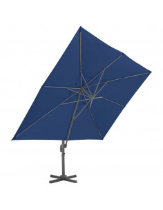 Ombrellone a Sbalzo con Palo in Alluminio 4x3 m Azzurro 2