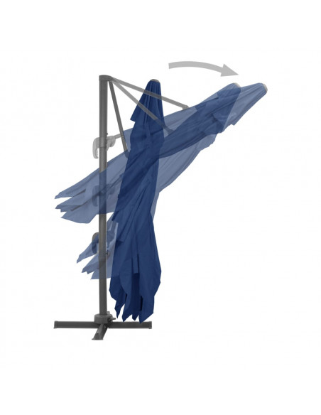 Ombrellone a Sbalzo con Palo in Alluminio 4x3 m Azzurro