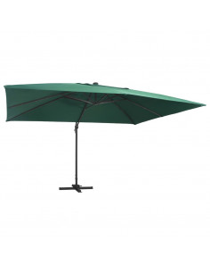 Ombrellone a Sbalzo con LED Palo in Alluminio 400x300 cm Verde 2