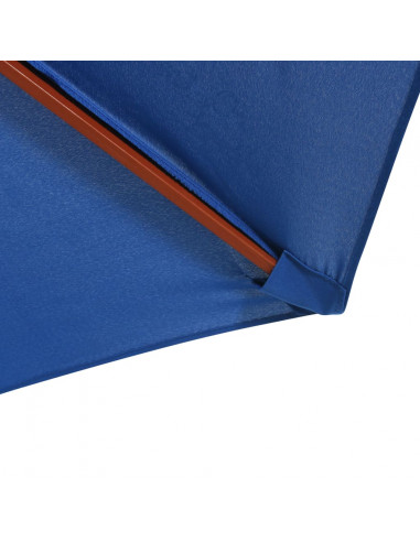 Ombrellone con Palo in Legno 300x258 cm Blu