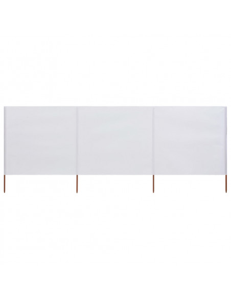 Paravento a 3 Pannelli in Tessuto 400x80 cm Bianco Sabbia