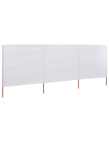 Paravento a 3 Pannelli in Tessuto 400x80 cm Bianco Sabbia
