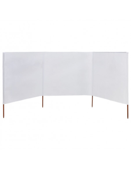 Paravento a 3 Pannelli in Tessuto 400x80 cm Bianco Sabbia