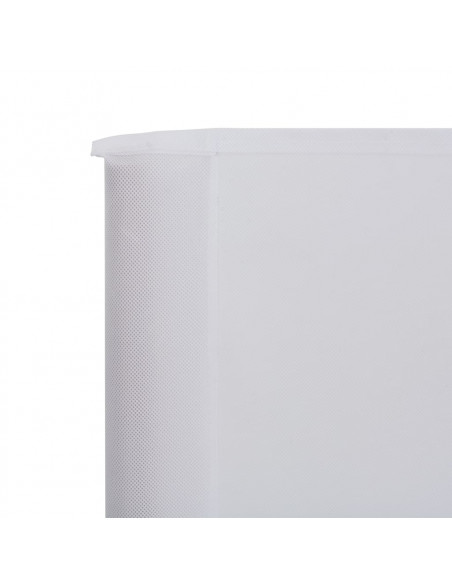 Paravento a 3 Pannelli in Tessuto 400x80 cm Bianco Sabbia
