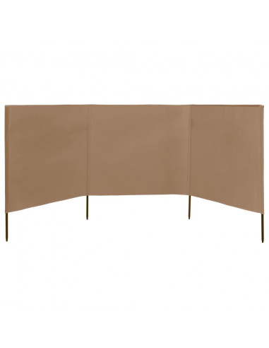 Paravento a 3 Pannelli in Tessuto 400x80 cm Grigio Talpa