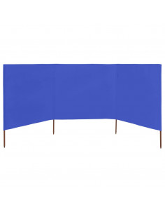Paravento a 3 Pannelli in Tessuto 400x120 cm Azzurro 2