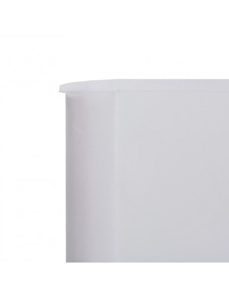 Paravento a 5 Pannelli in Tessuto 600x120 cm Bianco Sabbia