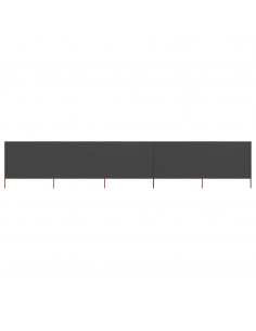 Paravento a 5 Pannelli in Tessuto 600x120 cm Antracite 2