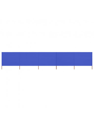 Paravento a 5 Pannelli in Tessuto 600x120 cm Azzurro