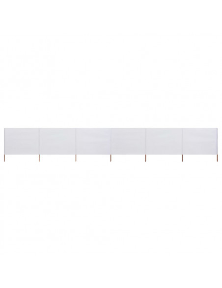Paravento a 6 Pannelli in Tessuto 800x120 cm Bianco Sabbia