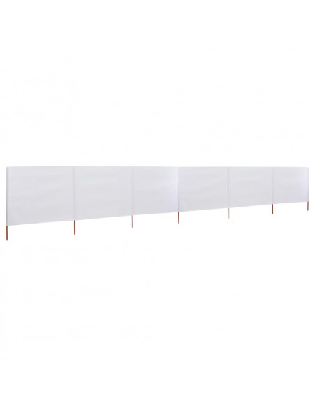 Paravento a 6 Pannelli in Tessuto 800x120 cm Bianco Sabbia