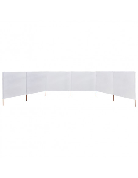 Paravento a 6 Pannelli in Tessuto 800x120 cm Bianco Sabbia