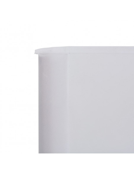 Paravento a 6 Pannelli in Tessuto 800x120 cm Bianco Sabbia