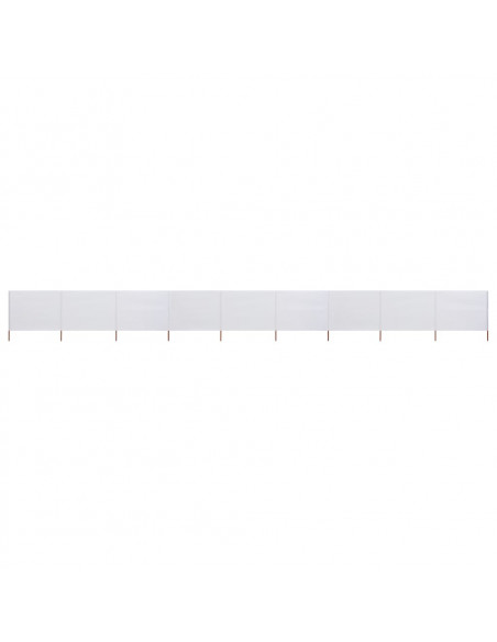Paravento a 9 Pannelli in Tessuto 1200x120 cm Bianco Sabbia
