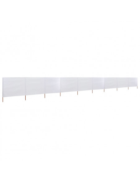Paravento a 9 Pannelli in Tessuto 1200x120 cm Bianco Sabbia