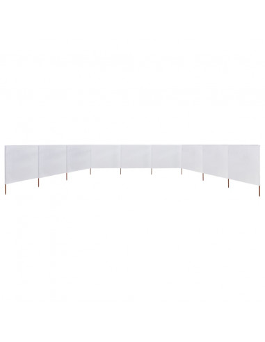 Paravento a 9 Pannelli in Tessuto 1200x120 cm Bianco Sabbia