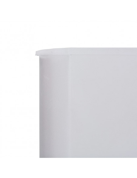 Paravento a 9 Pannelli in Tessuto 1200x120 cm Bianco Sabbia