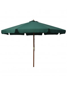Ombrellone da Esterni con Palo in Legno 330 cm Verde 2