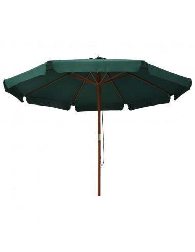 Ombrellone da Esterni con Palo in Legno 330 cm Verde