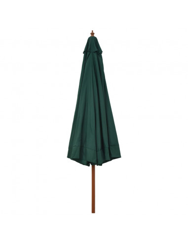 Ombrellone da Esterni con Palo in Legno 330 cm Verde