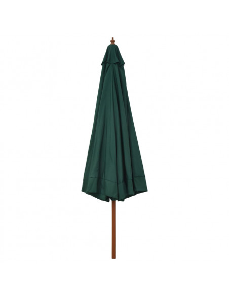Ombrellone da Esterni con Palo in Legno 330 cm Verde