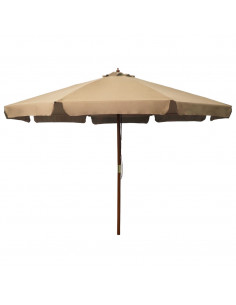 Ombrellone da Esterni con Palo in Legno 330 cm Grigio Talpa 2