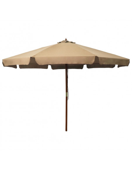 Ombrellone da Esterni con Palo in Legno 330 cm Grigio Talpa