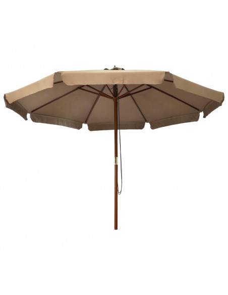 Ombrellone da Esterni con Palo in Legno 330 cm Grigio Talpa