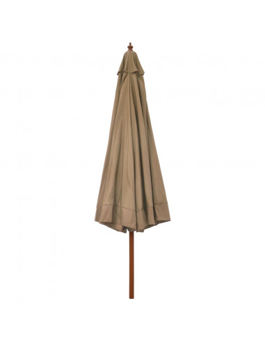 Ombrellone da Esterni con Palo in Legno 330 cm Grigio Talpa