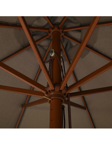 Ombrellone da Esterni con Palo in Legno 330 cm Grigio Talpa