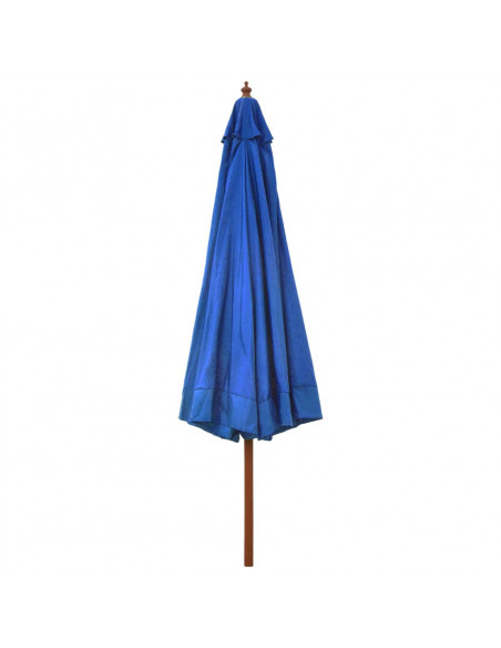 Ombrellone da Esterni con Palo in Legno 330 cm Azzurro