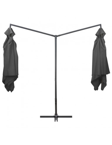Ombrellone Doppio con Palo in Acciaio 250x250 cm Antracite
