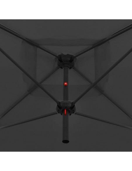 Ombrellone Doppio con Palo in Acciaio 250x250 cm Antracite