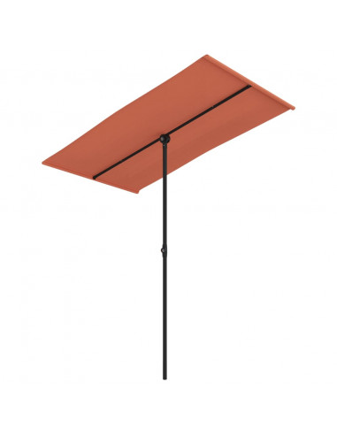 Ombrellone da Esterni Palo in Alluminio 180x110cm Terracotta