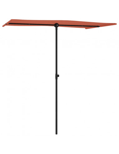 Ombrellone da Esterni Palo in Alluminio 180x110cm Terracotta