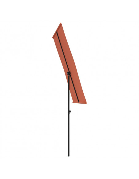 Ombrellone da Esterni Palo in Alluminio 180x110cm Terracotta