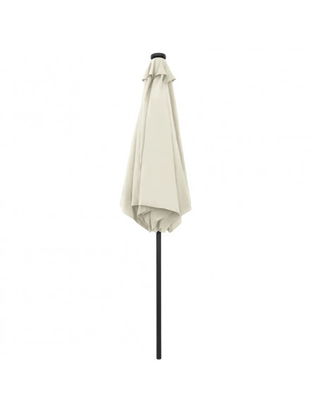 Ombrellone con Luci a LED e Palo Alluminio 270 cm Bianco Sabbia