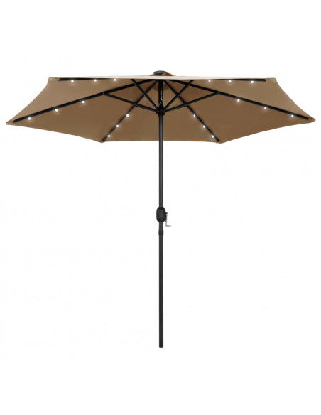 Ombrellone con Luci a LED e Palo Alluminio 270 cm Grigio Talpa