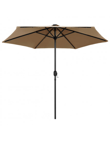 Ombrellone con Luci a LED e Palo Alluminio 270 cm Grigio Talpa