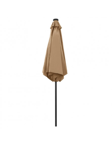 Ombrellone con Luci a LED e Palo Alluminio 270 cm Grigio Talpa