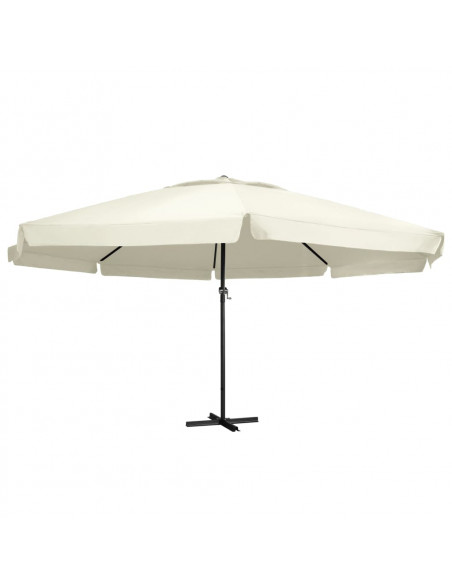 Ombrellone da Esterni Palo in Alluminio 600 cm Bianco Sabbia